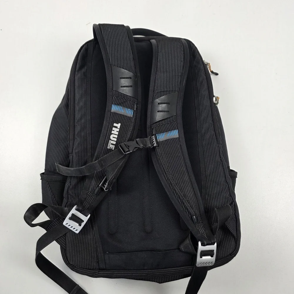 Thule Backpack Black 18 Inch Laptop Bag Travel Daypack Men Nylon Polka Dot